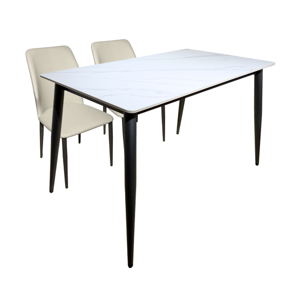 (12月限時特價) 高級岩板餐桌(送2張輕奢仿皮餐椅)