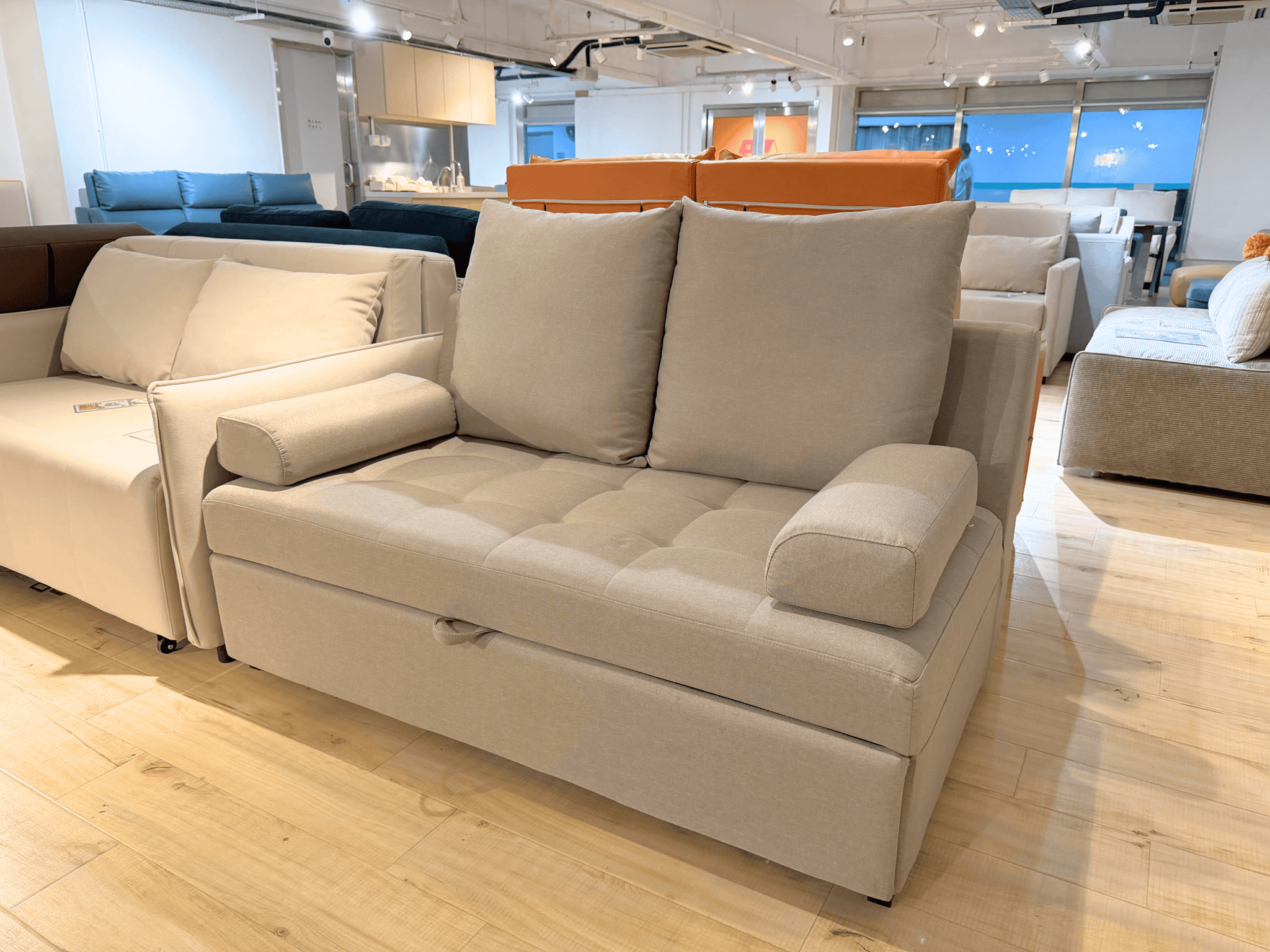 (陳列貨品特賣區) Y028兩座拉伸腳踏梳化 - 852HOME 香港家居